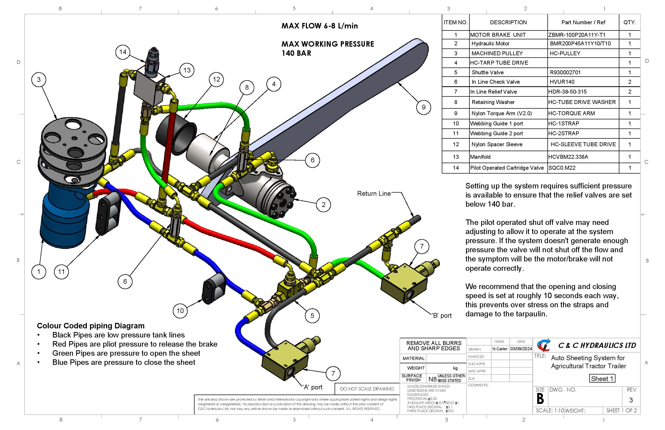 Auto Sheeting System for Agricultural Tractor Trailer page 001