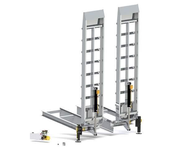 Complete hydraulic beaver tail ramp systems