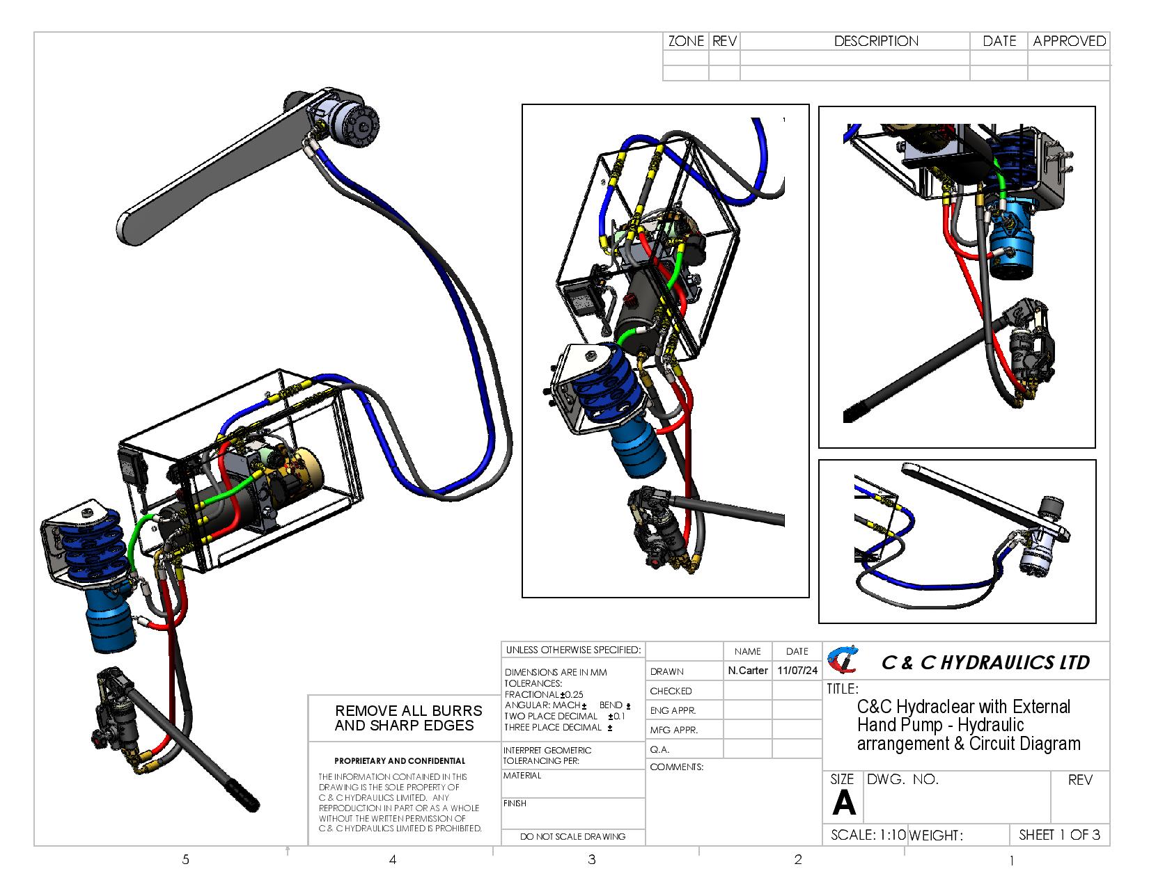 CC with External Hand Pump Hydraulic arrangement Circuit Diagram page 001