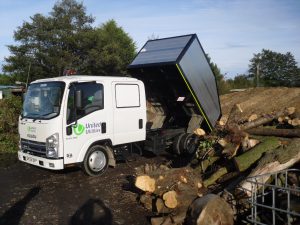 scissor on wood chip body